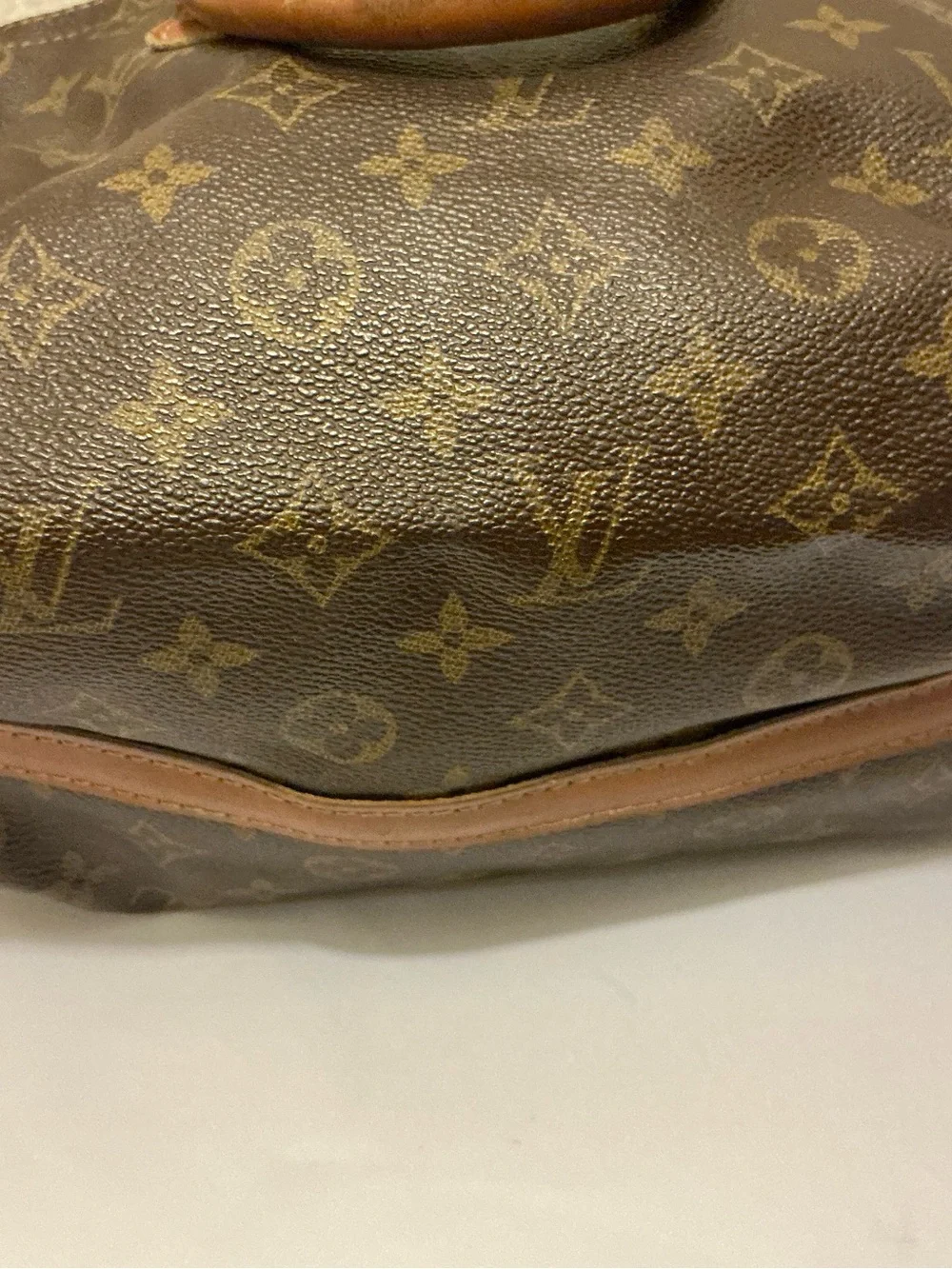 Vintage Louis Vuitton Monogram Canvas Satchel in Brown and Tan mini
